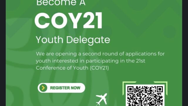 COY21: Apply to attend as a delegate at the 21st Conference of Youth (COY21) in Antalya, Türkiye